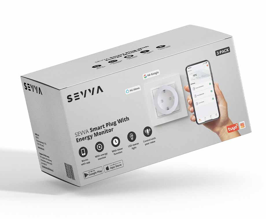 SEVVA® Slimme Stekkers Met Energiemonitor - 3-Pack