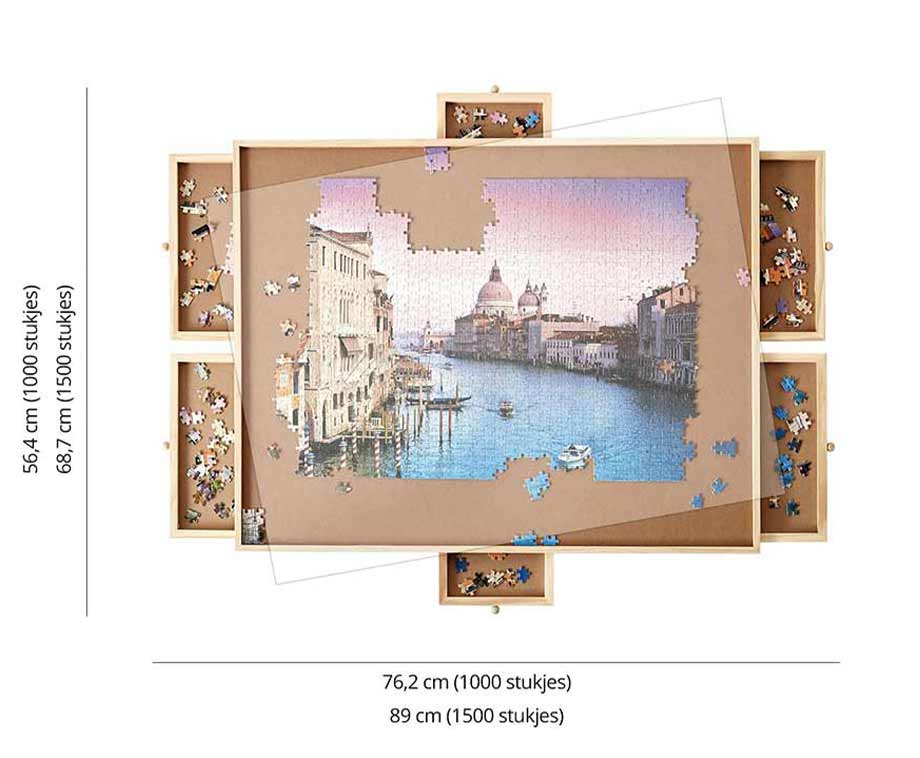 Houten Puzzeltafel - Gemakkelijk Puzzelen En Opbergen | 1000 Stukjes