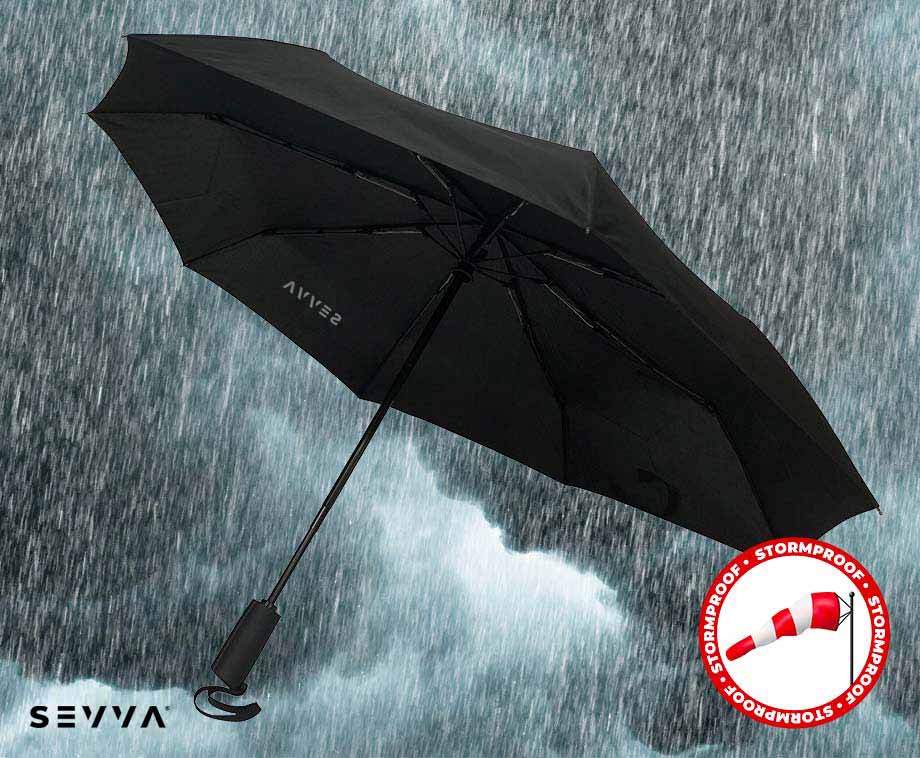 SEVVA® Onverwoestbare Stormparaplu - Zwart