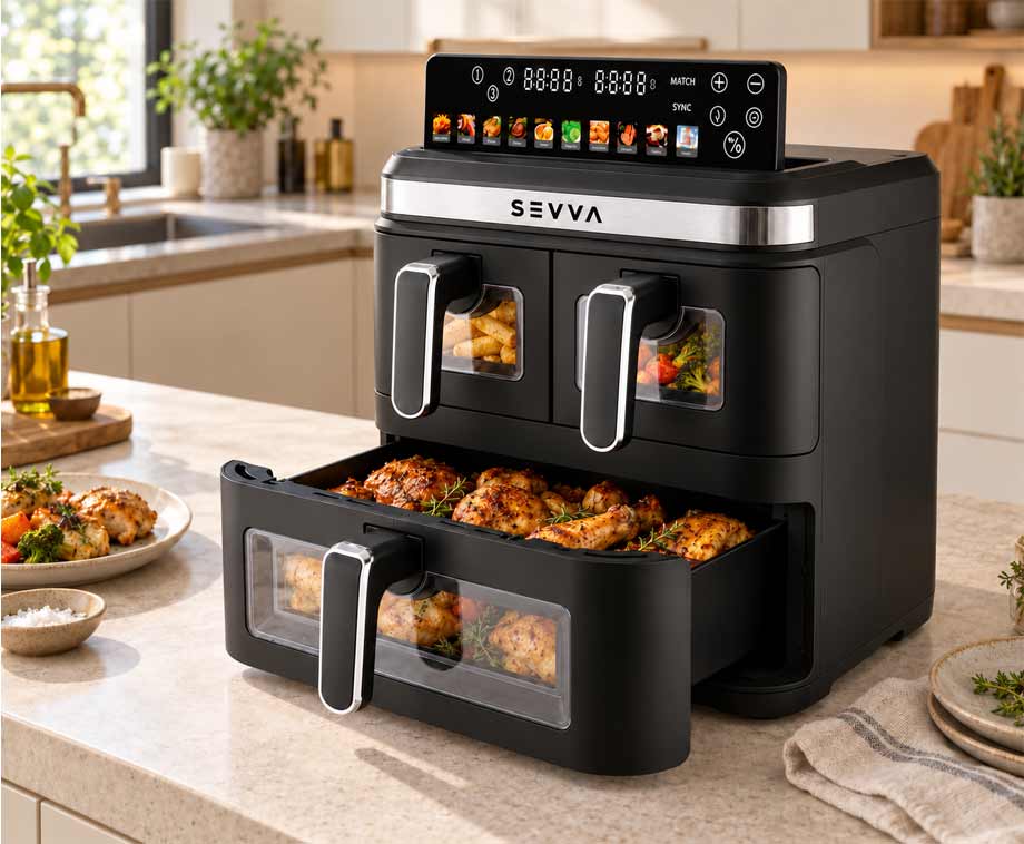 Airfryer met 3 Zones XXXL 17 Liter