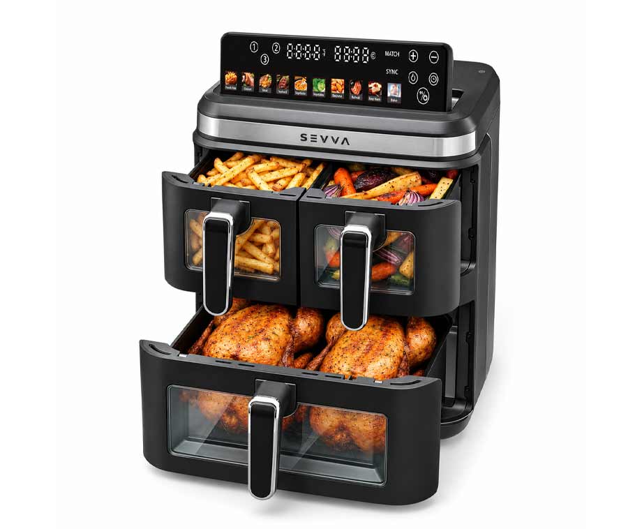Airfryer met 3 Zones XXXL 17 Liter