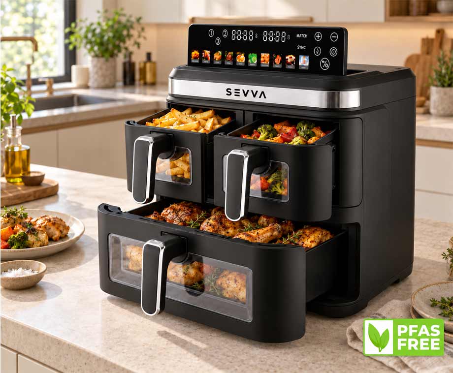 Airfryer met 3 Zones XXXL 17 Liter