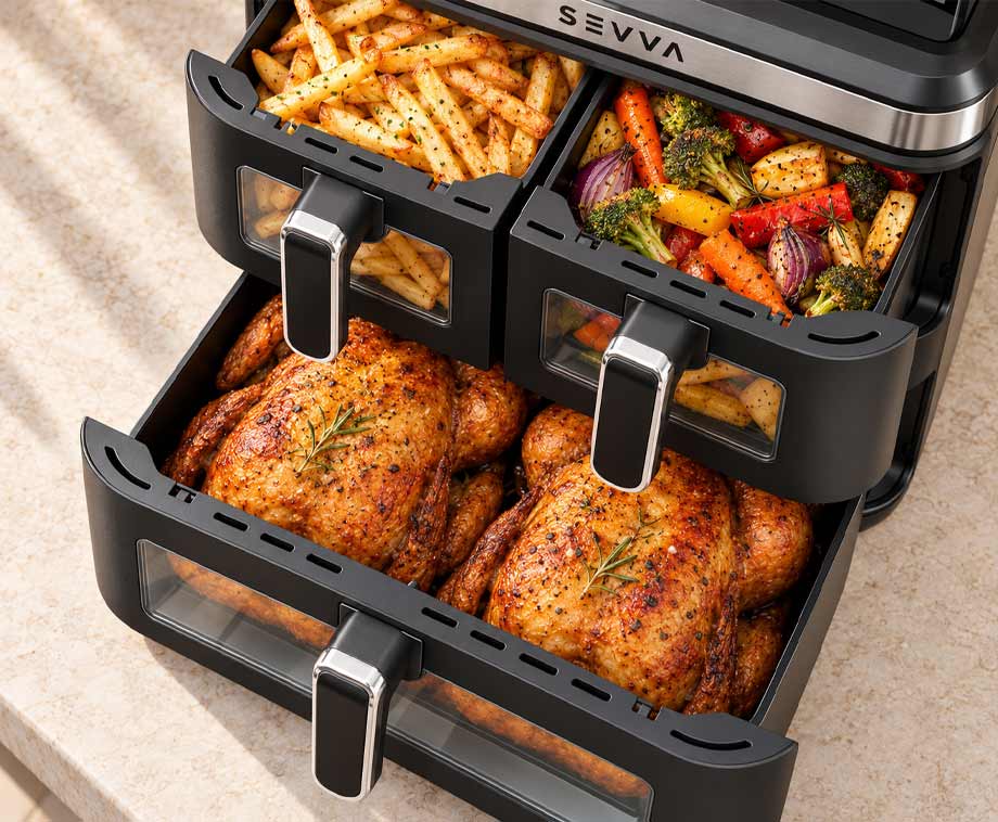 Airfryer met 3 Zones XXXL 17 Liter
