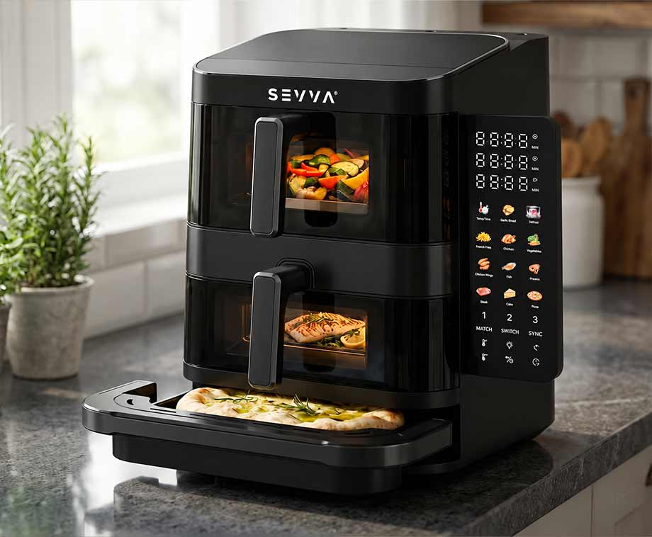 Airfryer met Pizzalade Black Edition