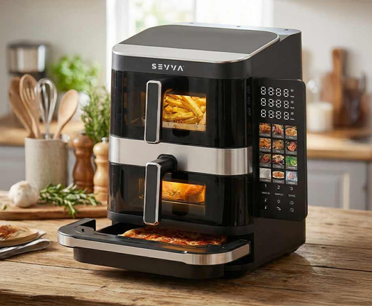 Airfryer Met Pizzalade - Tot Drie Gerechten Tegelijk Perfect Gegaard!