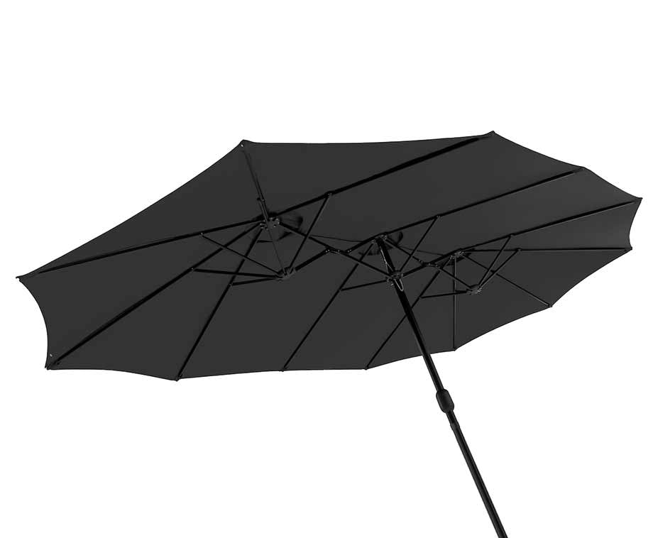 deluxe4home® XXL dubbele parasol 4,5 m x 2,6 m, parasol extra groot, terrasparasol met handslinger, zweefparasol met standaard, antraciet, Groß deluxe4home® XXL dubbele parasol 4,5 m x 2,6 m, parasol extra groot, terrasparasol met handslinger, zweefparasol met standaard, antraciet, Groß