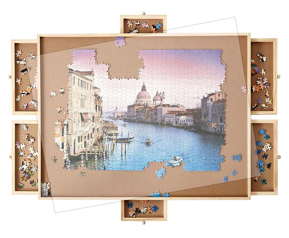 Houten Puzzeltafel - Gemakkelijk Puzzelen En Opbergen | 1000 Stukjes