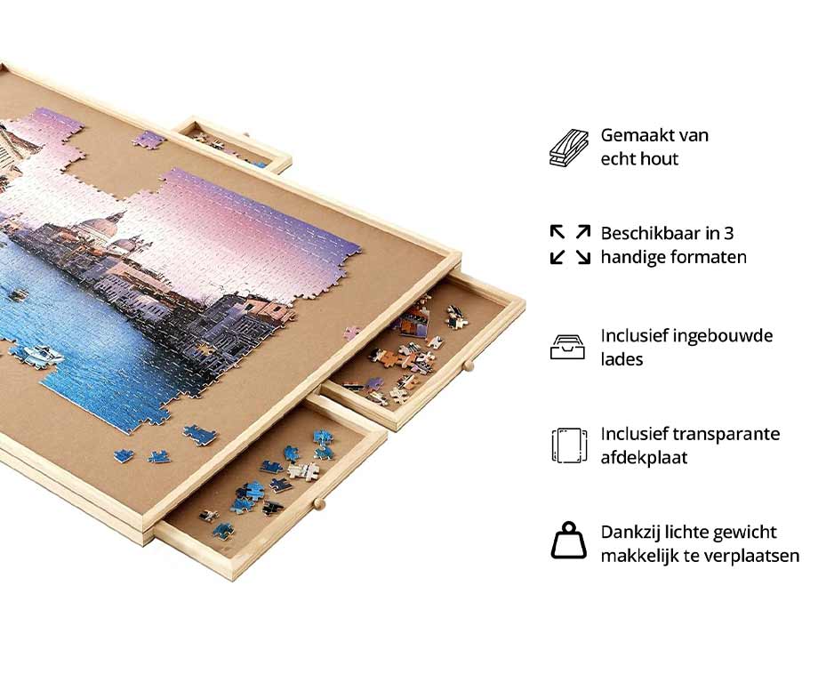 Houten Puzzeltafel - Gemakkelijk Puzzelen En Opbergen | 1000 Stukjes