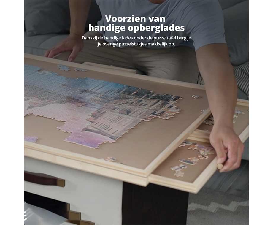 Houten Puzzeltafel - Gemakkelijk Puzzelen En Opbergen | 1000 Stukjes