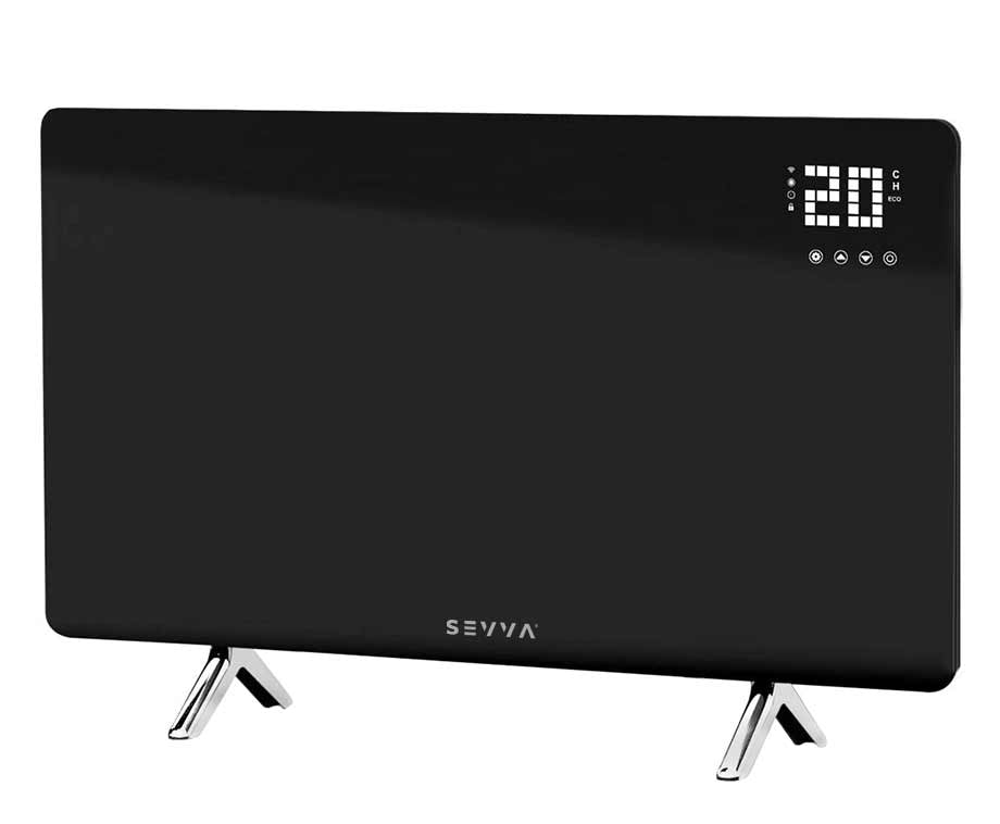 SEVVA® Slimme Infrarood Paneelverwarming Met Geïntegreerd Display - Zwart