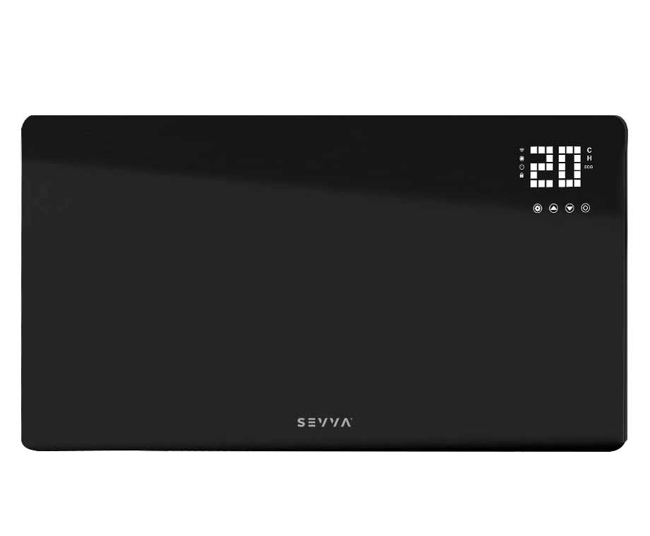 SEVVA® Slimme Infrarood Paneelverwarming Met Geïntegreerd Display - Zwart