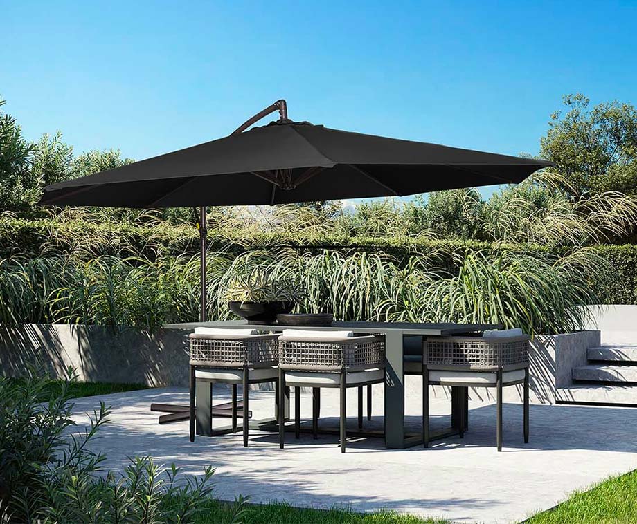 SEVVA® Luxe XXL Zweefparasol 3 Meter Zwart
