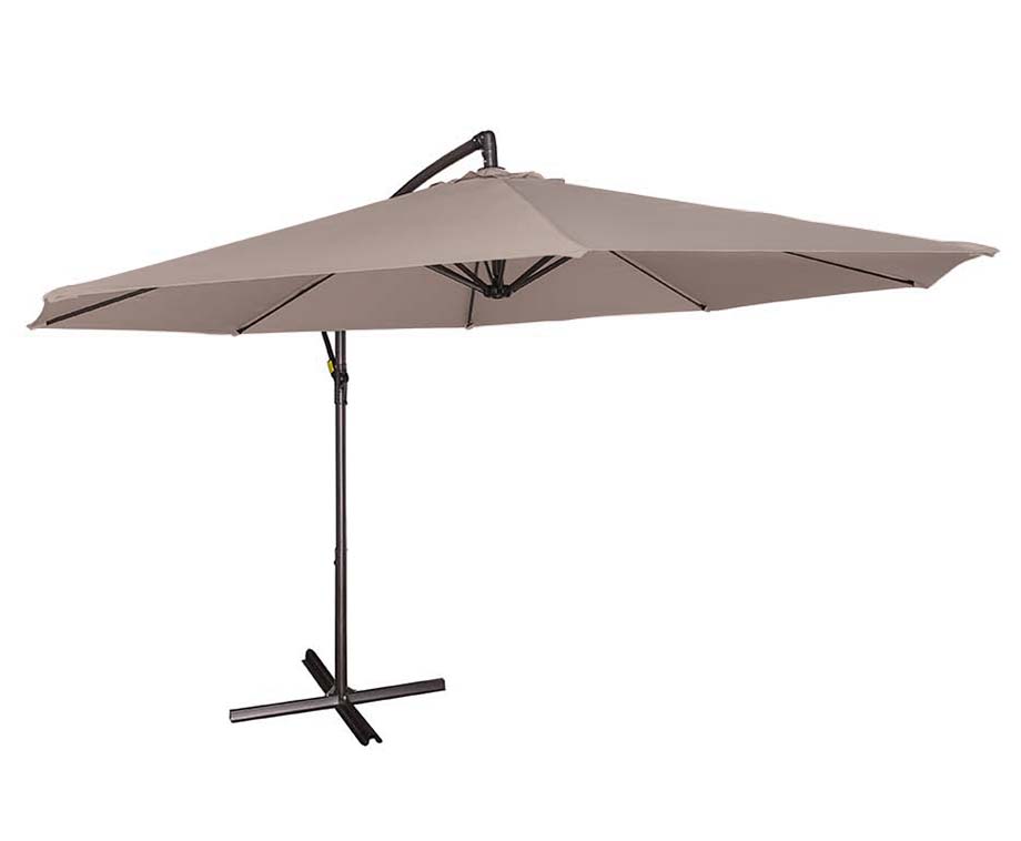 Luxe XXL Zweefparasol 3 Meter Met Beschermhoes - Taupe