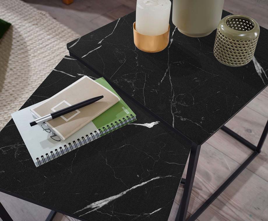 SEVVA® Home Set Van 2 Marmerlook Bijzettafels Macy