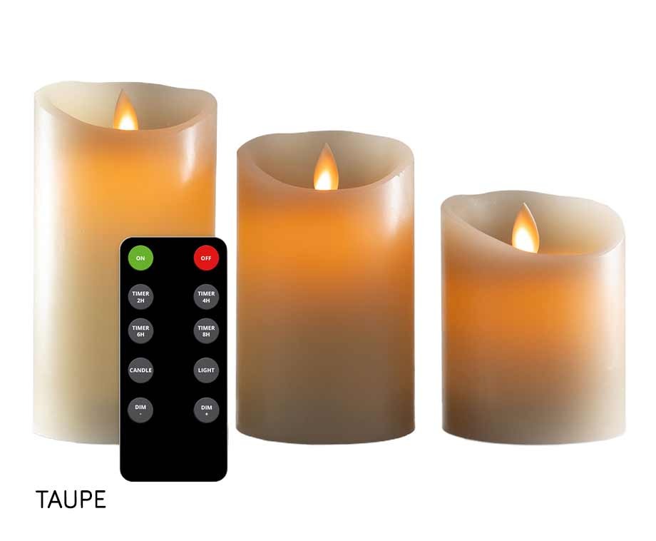 Oplaadbare Kaarsenset -Met Afstandsbediening - Set Van 3 Kaarsen