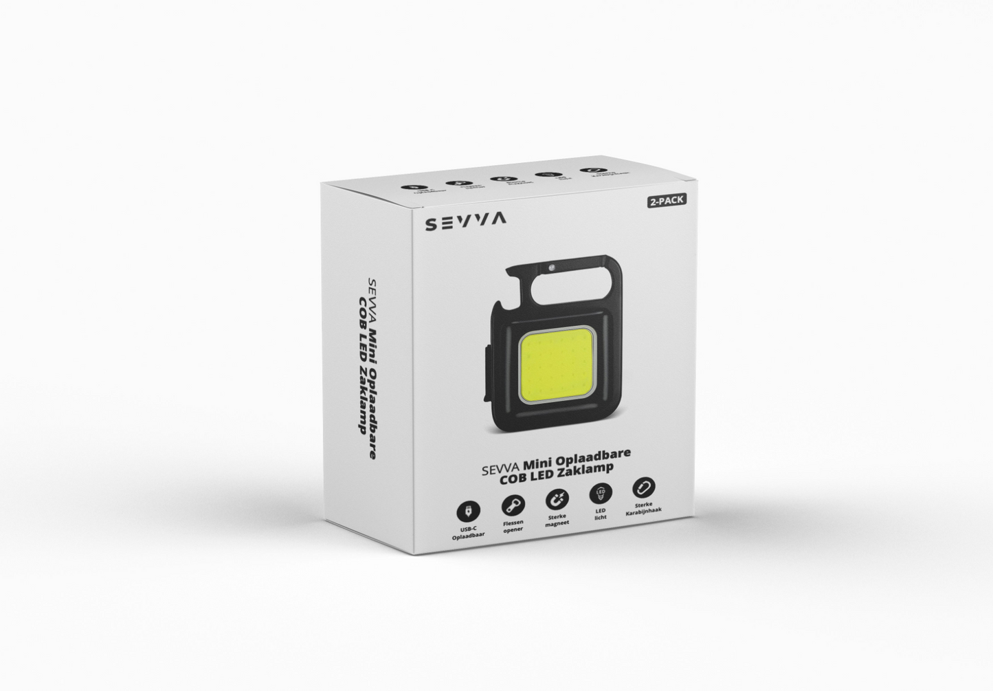 SEVVA® Mini Oplaadbare LED COB Lamp - 2-Pack