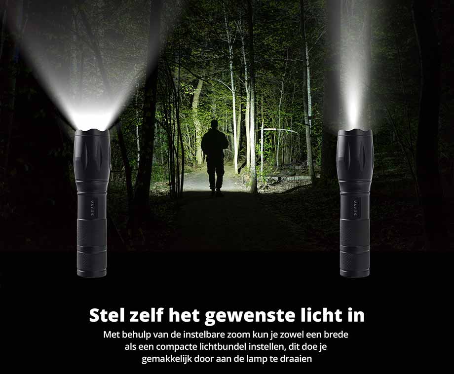 SEVVA® Militaire Zaklamp Met 500 Meter Bereik - 2-Pack