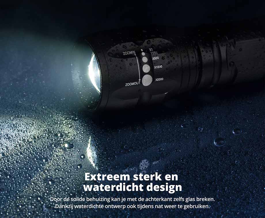 SEVVA® Militaire Zaklamp Met 500 Meter Bereik - 2-Pack