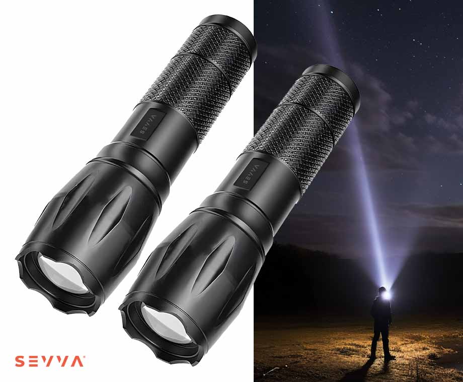 SEVVA® Militaire Zaklamp Met 500 Meter Bereik - 2-Pack