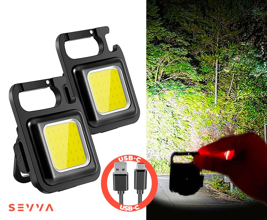 SEVVA® Mini Oplaadbare LED COB Lamp - 2-Pack