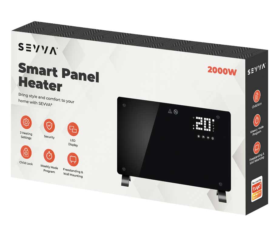 Slimme Paneelverwarming 2000W - Met Handige Tijdschema's, Bediening Op Afstand En Meer!