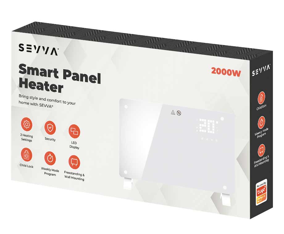 Slimme Paneelverwarming 2000W - Met Handige Tijdschema's, Bediening Op Afstand En Meer!