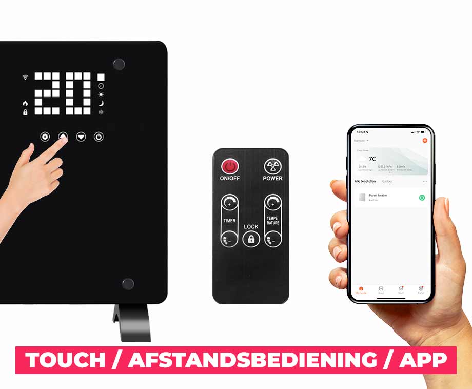 Slimme Paneelverwarming 2000W - Met Handige Tijdschema's, Bediening Op Afstand En Meer!
