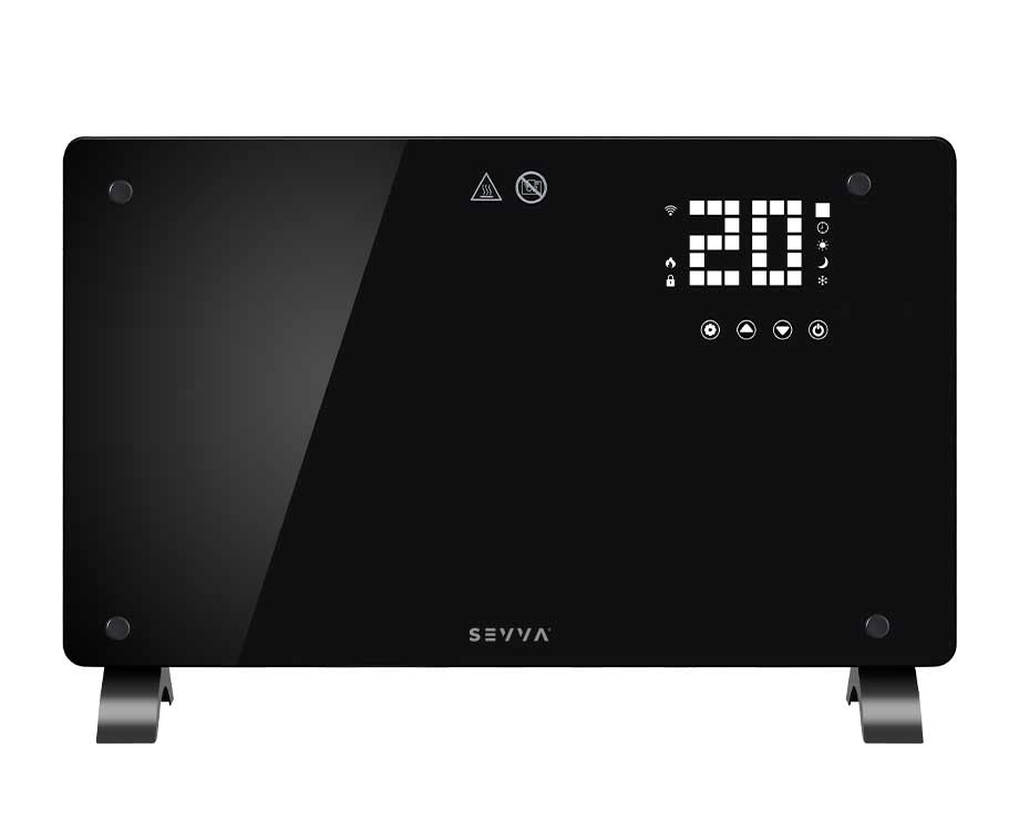 Slimme Paneelverwarming 2000W - Met Handige Tijdschema's, Bediening Op Afstand - Zwart