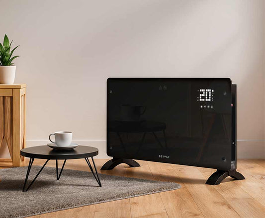 Slimme Paneelverwarming 2000W - Met Handige Tijdschema's, Bediening Op Afstand - Zwart