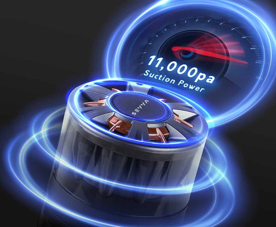 SEVVA® Turbo V Draadloze Steelstofzuiger Met HEPA-Filter