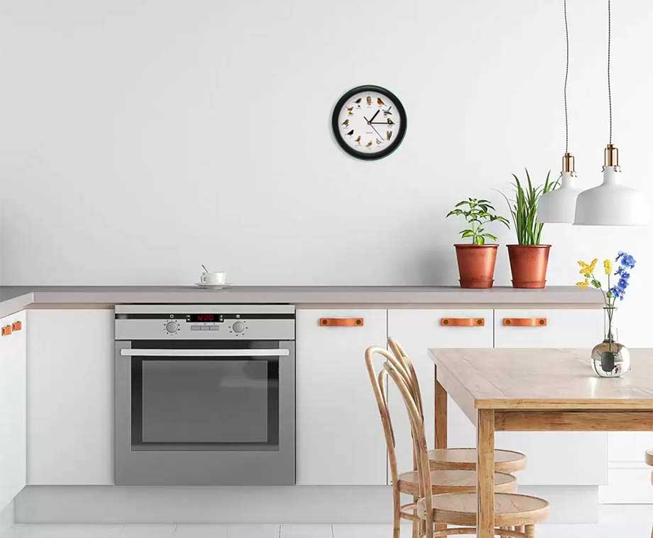 SEVVA® Wandklok Met Vogelgeluiden Zilver