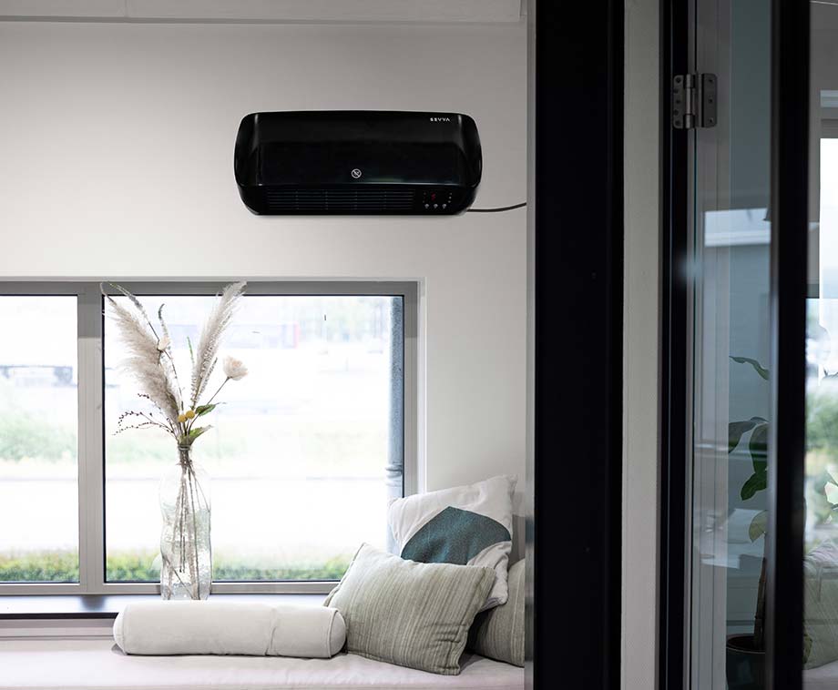 SEVVA® 2-in-1 Wandkachel En Koeler Van 2000W - Piano Black