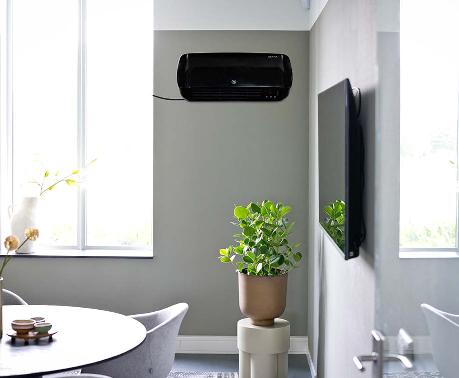 SEVVA® 2-in-1 Wandkachel En Koeler Van 2000W - Piano Black