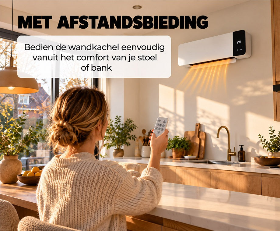 Keramische Wandkachel 2000W met Afstandsbediening