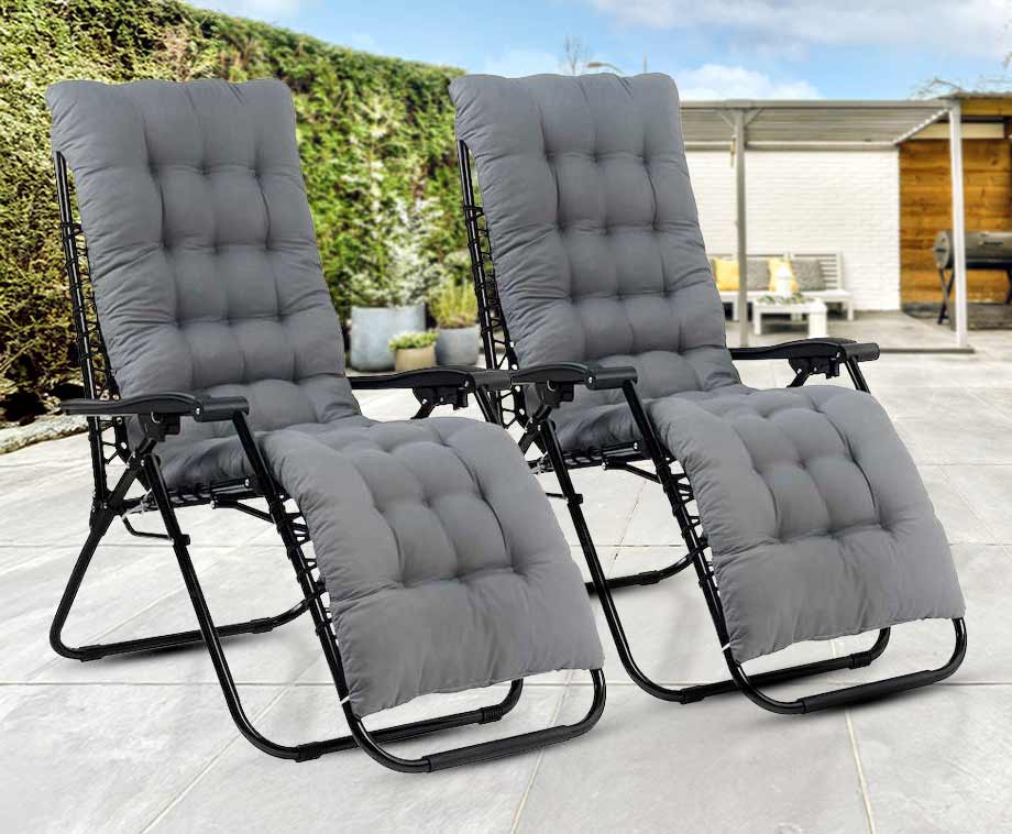 Zero Gravity Loungestoelen Met Kussens - 2-pack