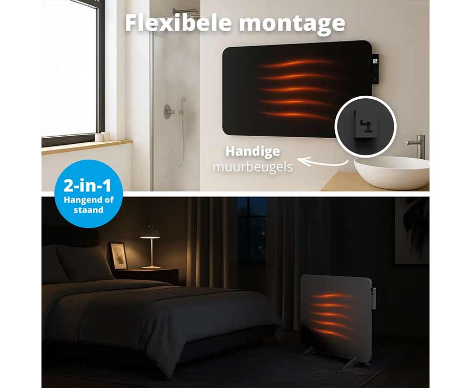 Slimme Infrarood Paneelverwarming 450W - Voordelig Lokaal Verwarmen
