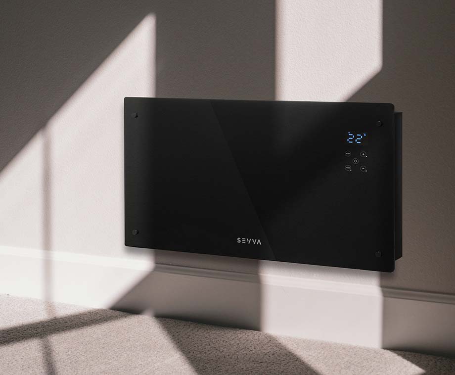 SEVVA Smart Panel Heater Zwart