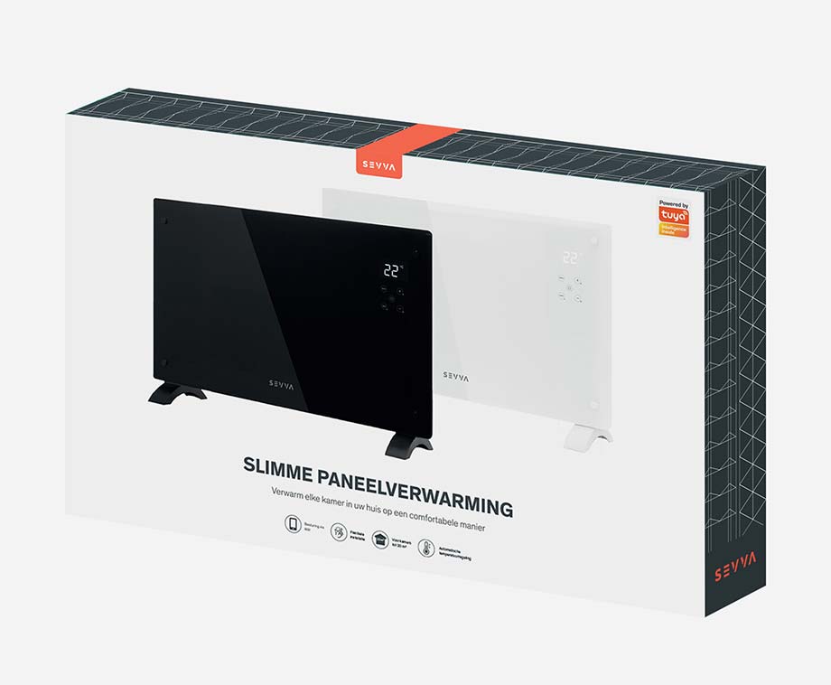 Slimme Paneelverwarming 2000W - Met Handige Tijdschema's, Bediening Op Afstand - Wit