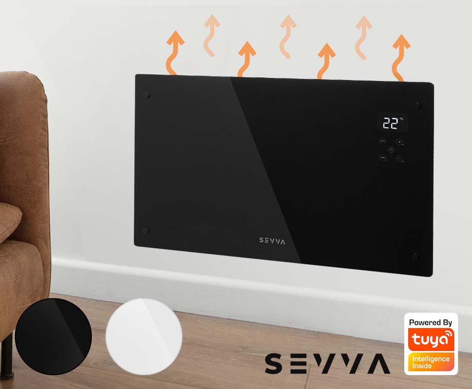 SEVVA Smart Panel Heater Zwart